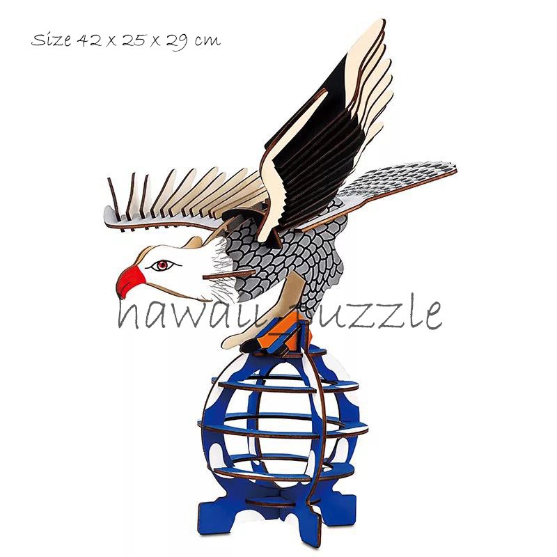 Puzzle 3D DIY bahan kayu model Burung Garuda mainan puzzle edukasi anak (kado &amp; pajangan)