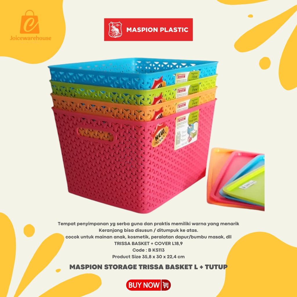 KERANJANG MASPION STORAGE TRISSA BASKET L + TUTUP