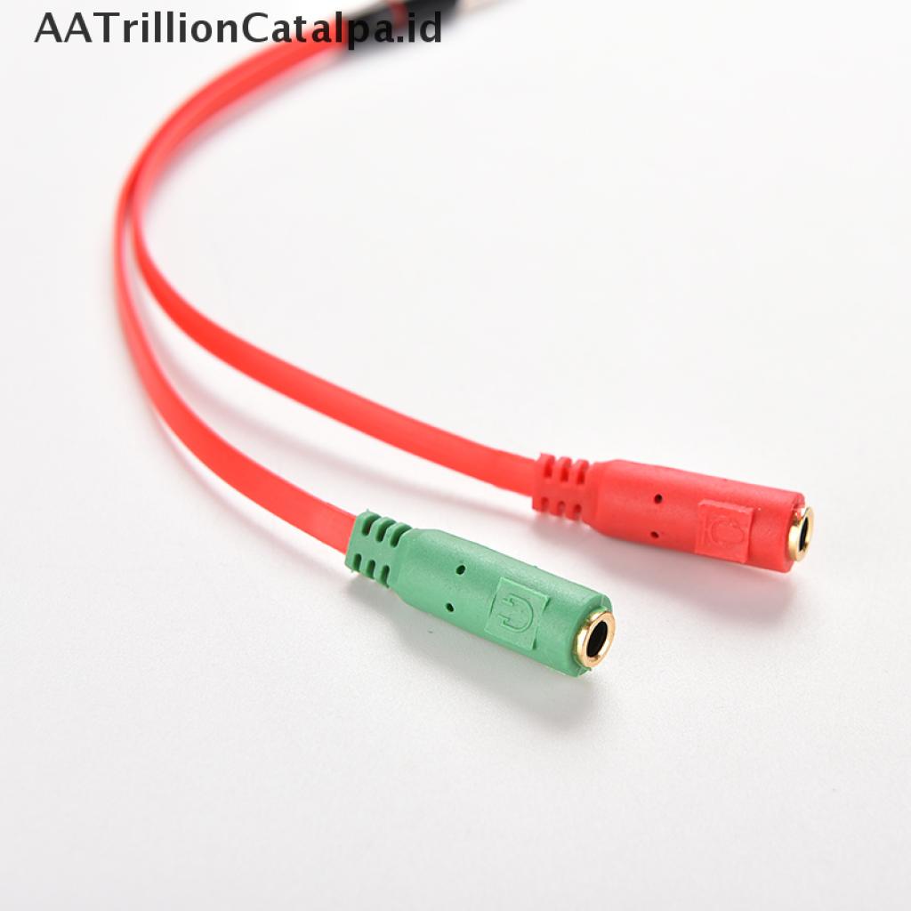 (AATrillionCatalpa) Adapter Splitter Kabel Audio AUX 1x3.5mm male Ke 2 Female Untuk Earphone / Headphone