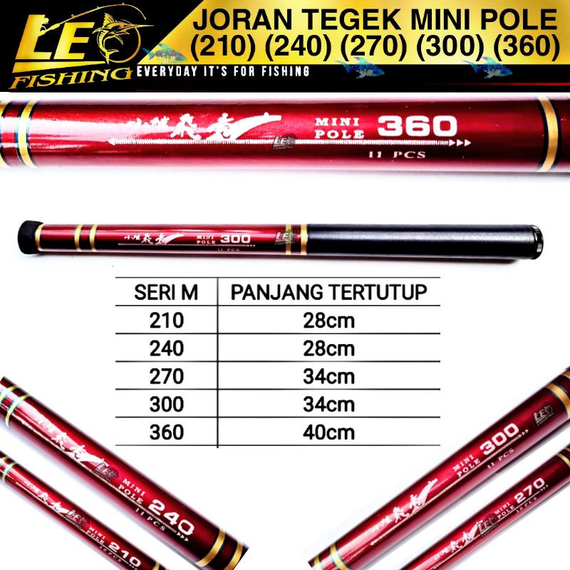 MINI POLE TEGEK RUAS PENDEK ACTION MEDIUM HARD TERSEDIA 180 210 240 270 300 360