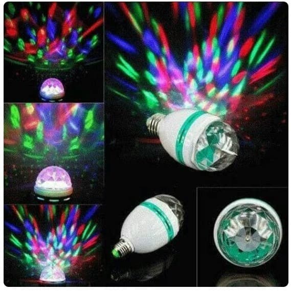 LED Lampu Disco Putar Warna Warni Full Colour - Lampu Bohlam Disko Rainbow Putar- Lampu Diskotik