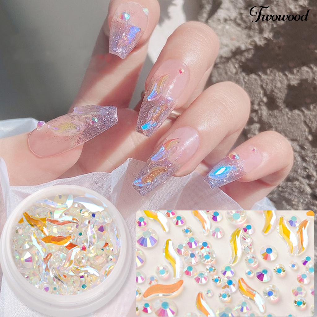 1 Kotak Ornamen Efek Visual Dapat Dilepas Untuk Dekorasi Nail Art