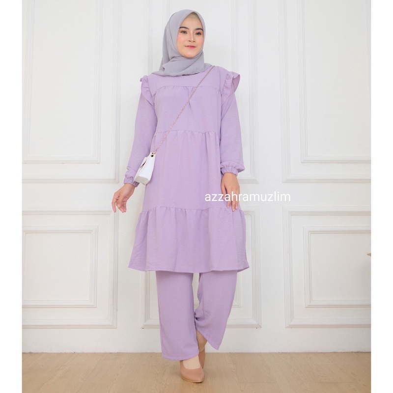 Geisa Set Ld110 - SetCel Crinkle AirFlow One Set Crinkle Jumbo Oversize Setelan Wanita / R.9 -  333-6662