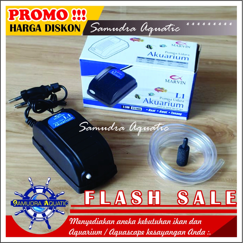 PAKET AERATOR LENGKAP 1 Lubang, Air Pump Mesin Airator Aquarium Aquascape, FREE BUBLEWRAP