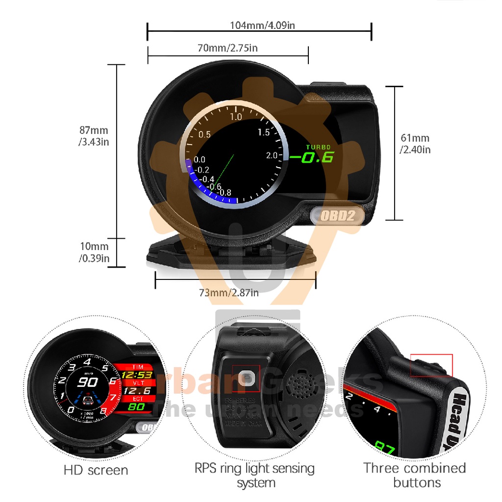 Head Up Display F8 Plus HUD OBD2 SPEEDOMETER DIGITAL OBD