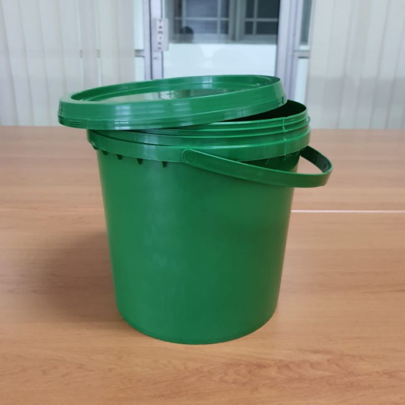 (BARU) Ember Plastik 4 Liter / Pail 4 Liter (4.5 KG) untuk Cat / Makanan / Packaging warna HIJAU