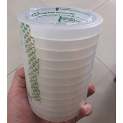 

Solasi bening GOLDTAPE hijau 1/2 inch 60 Yard untuk dispenser (perlusin = 12 pcs)