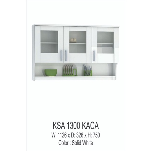 Kitchen set atas lemari dapur gantung putih 3 pintu Wakanda - Bandung saja
