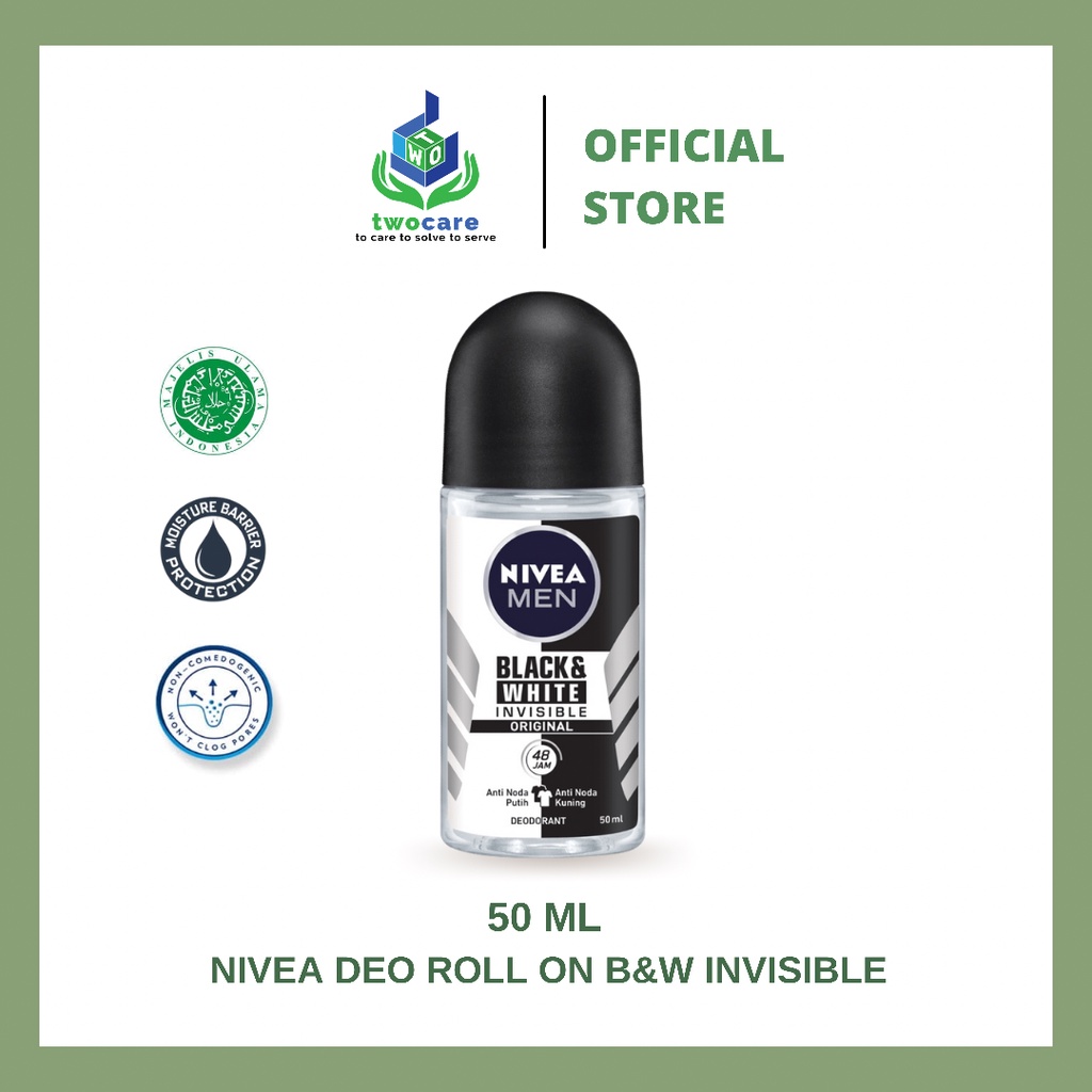 NIVEA MEN Deodorant Invisible Black &amp; White Original Roll-On 25 ml / 50 ml