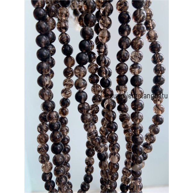 natural batu bulu monyet hitam 6mm kristal black media kesehatan akik