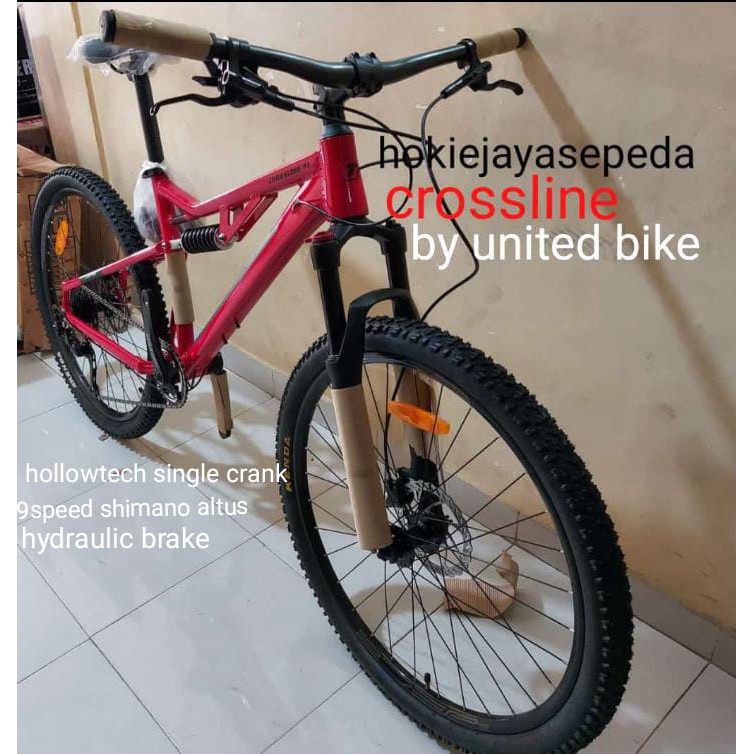 Sepeda Gunung 27,5 Full suspension UNITED CROSSLINE NEW 9 SPEED HYDROLIK