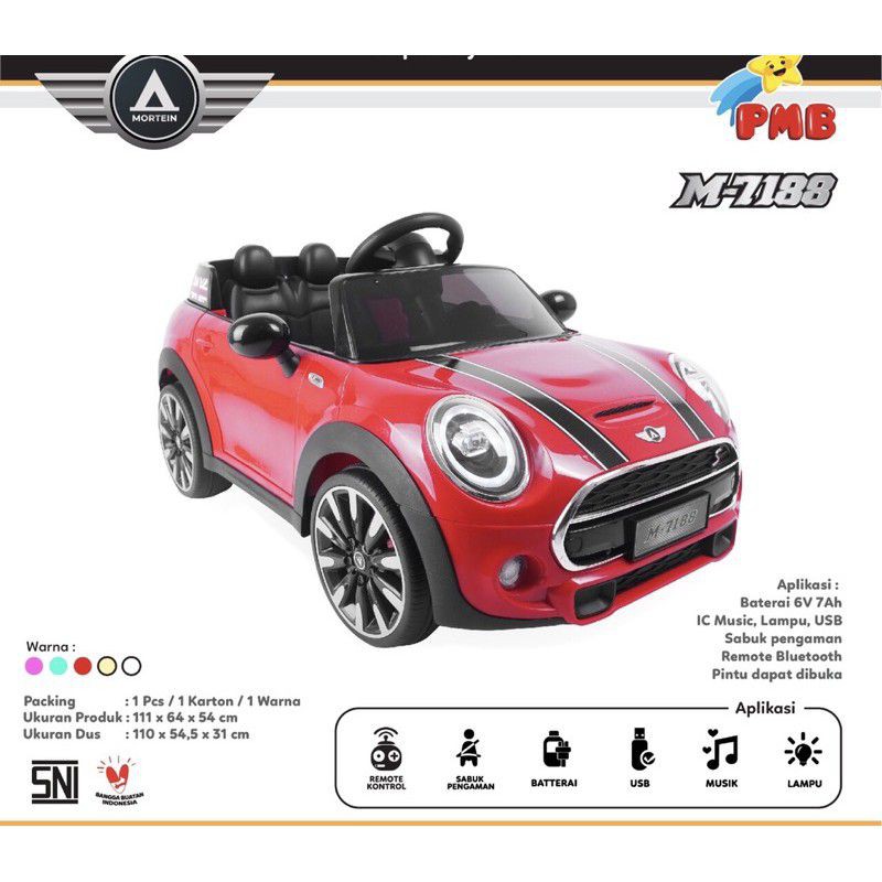 Mainan Mobil Aki Accu Mini Cooper M-7188