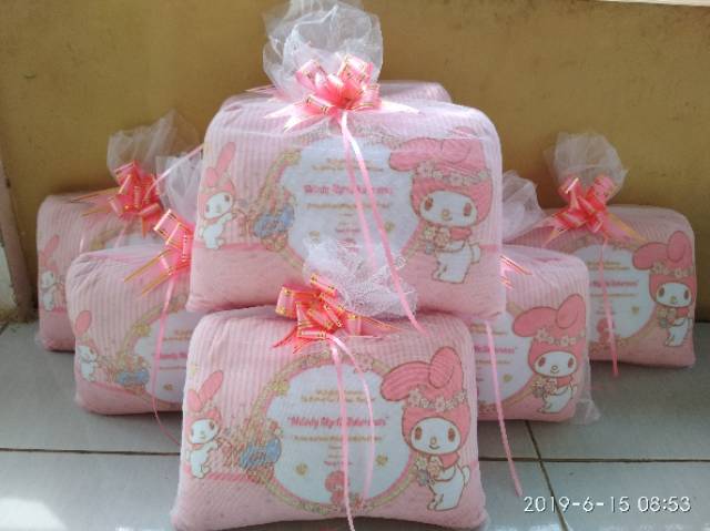 

Bantal custom gambar 2 sisi (sudah tile&pita)