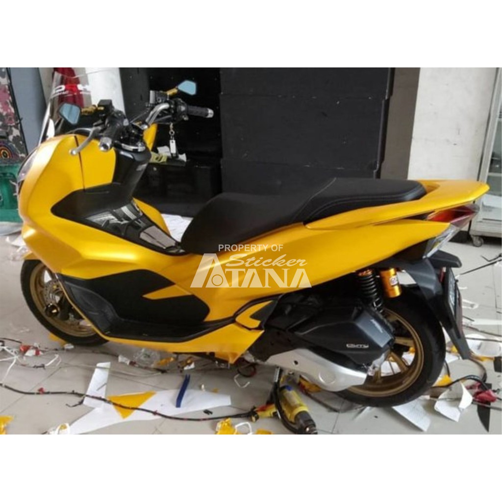 Skotlet Kuning Doff Metalik Scotlet Infinity Satin Dop Stiker Meteran Sticker Roll Decal Motor Mobil