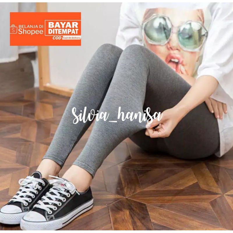 Legging Soft Rayon Kaos Uk L-XL-XXL/Legging Panjang Bahan Kaos