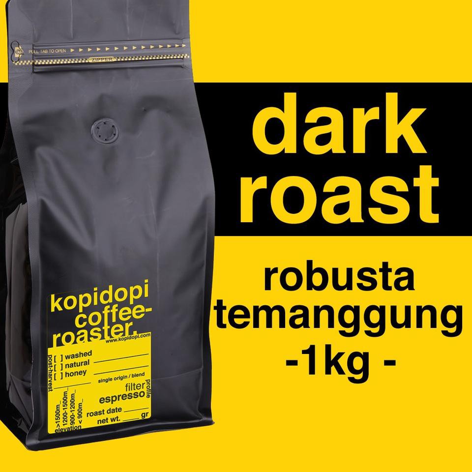 

NEW YEAR SALE!! Kopi Fine Robusta Temanggung DARK ROAST 1kg 1 kg kilo Biji Bubuk Vietnam