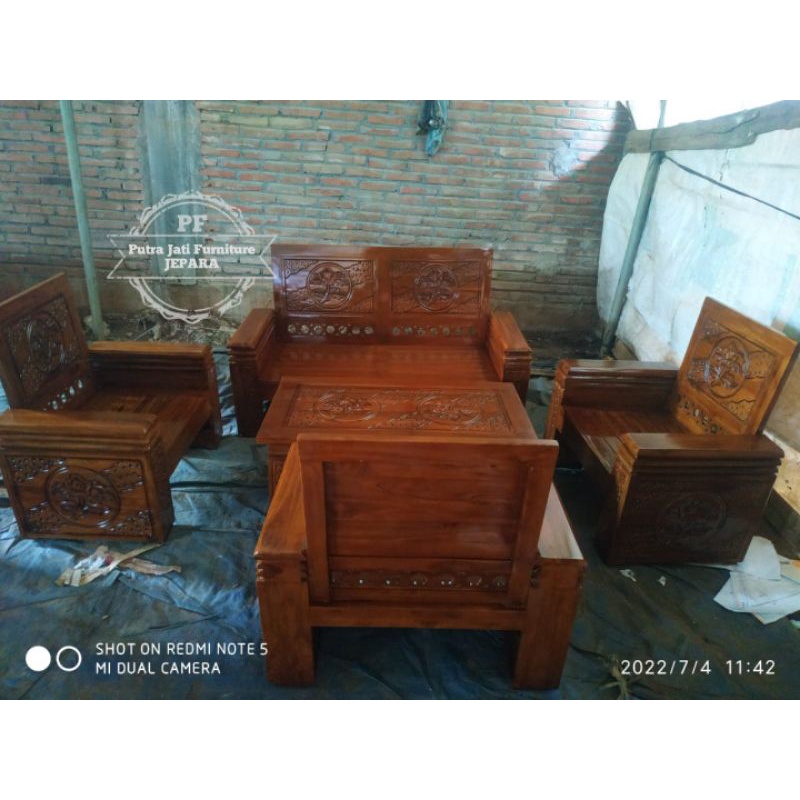 Kursi Ruangan Rumah Meja Tamu Kayu Jati Jepara