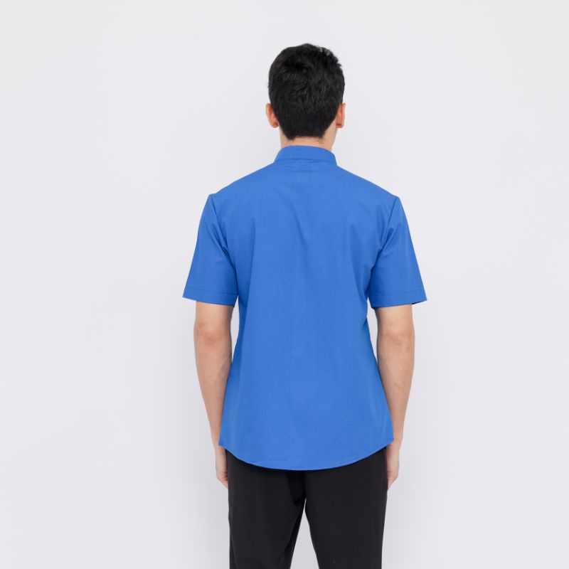 Pendeta - Kemeja Collar Biru Benhur Polos - Jos Miracle Bandung - Miracle - JMB