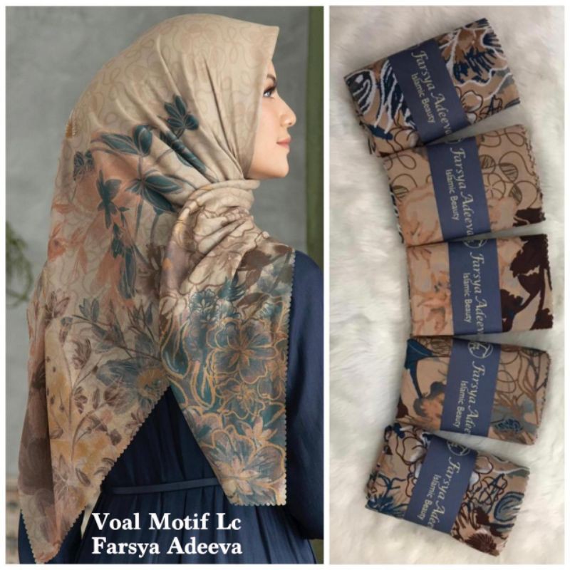 Hijab Segi Empat Voal Motif Laser Cut Original Farsya Adeeva