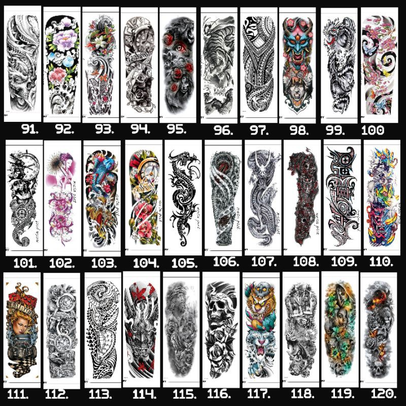 PAKET PEMBELIAN  Tatto temporary Tato temporer /TATTOO TEMPORER full tangan