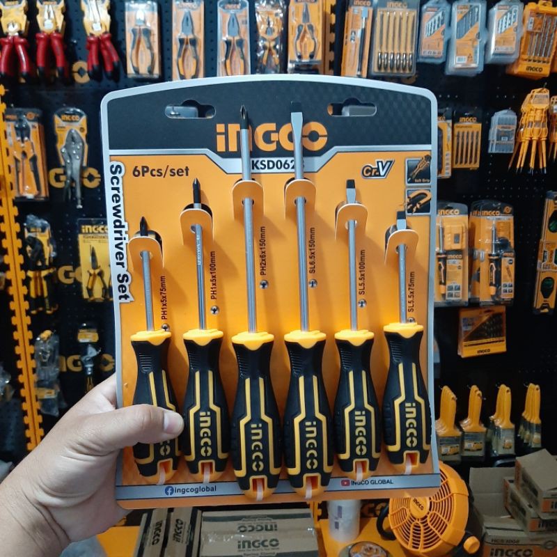 Obeng Set Karet Ingco 6 Pcs