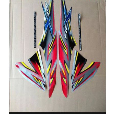 striping sticker & list body striping Supra fit x 2007 2008 merah silver