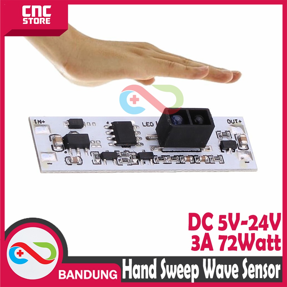 HAND SWEEP WAVE SENSOR SWITCH MODULE 5V 12V 24V 72W