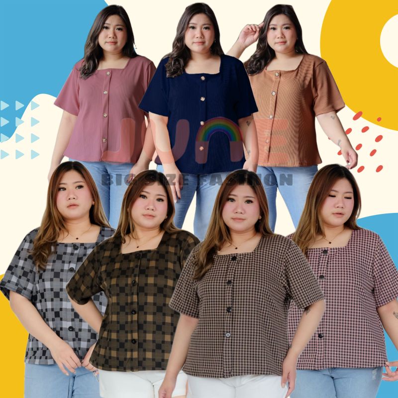 JUNE BLUS RAJUT JUMBO/ BAJU JUMBO/BLUS JUMBO KEKINIAN LD 120 / ATASAN WANITA RAJUT UKURAN BESAR LD 1