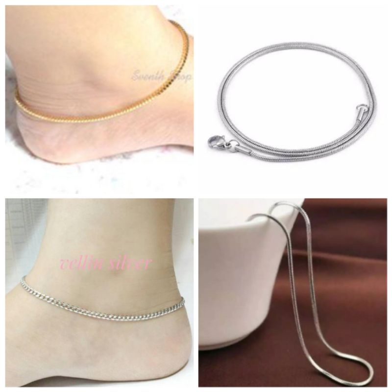 GELANG KAKI WANITA / GELANG KAKI TITANIUM ANTI KARAT / GELANG KAKI MOTIF BELUT / GELANG KAKI FASHION 0GELANG KAKI WANITA MODEL BELUT / MOTIF FASHION TERLARIS