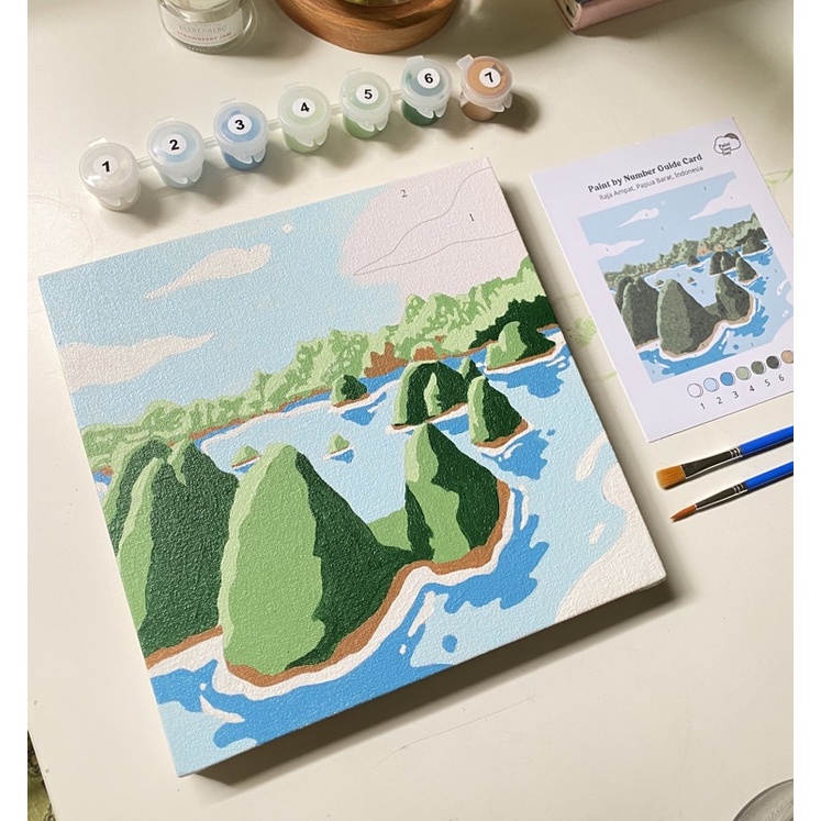 

PAINT BY NUMBER Raja Ampat | PaintYourDay | Painting Kit | 20x20 Kanvas 7 Cat Akrilik