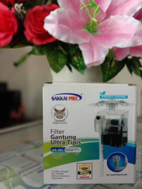 SAKKAI PRO AA 501 Filter Gantung Aquarium Transparan + Skimmer Hanging Hang on Aquascape