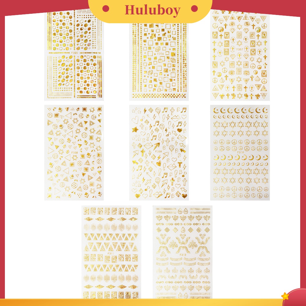 Huluboy Huluboy♡ Stiker Decal Motif Geometri Simple Untuk Dekorasi Nail Art DIY