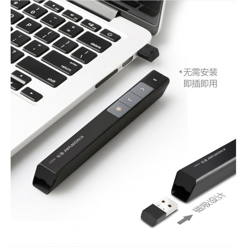 Wireless Presenter with Laser Pointer KNORVAY N26C Hitam