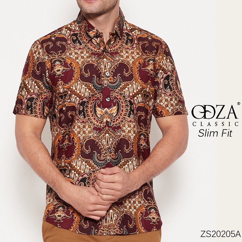 Jual Murah Odza Classic Kemeja Batik Katun Pria, Hem Batik Kerja Kantor Lengan Pendek Motif Acak (hkt001) Batik kBVbdyfdbj3km
