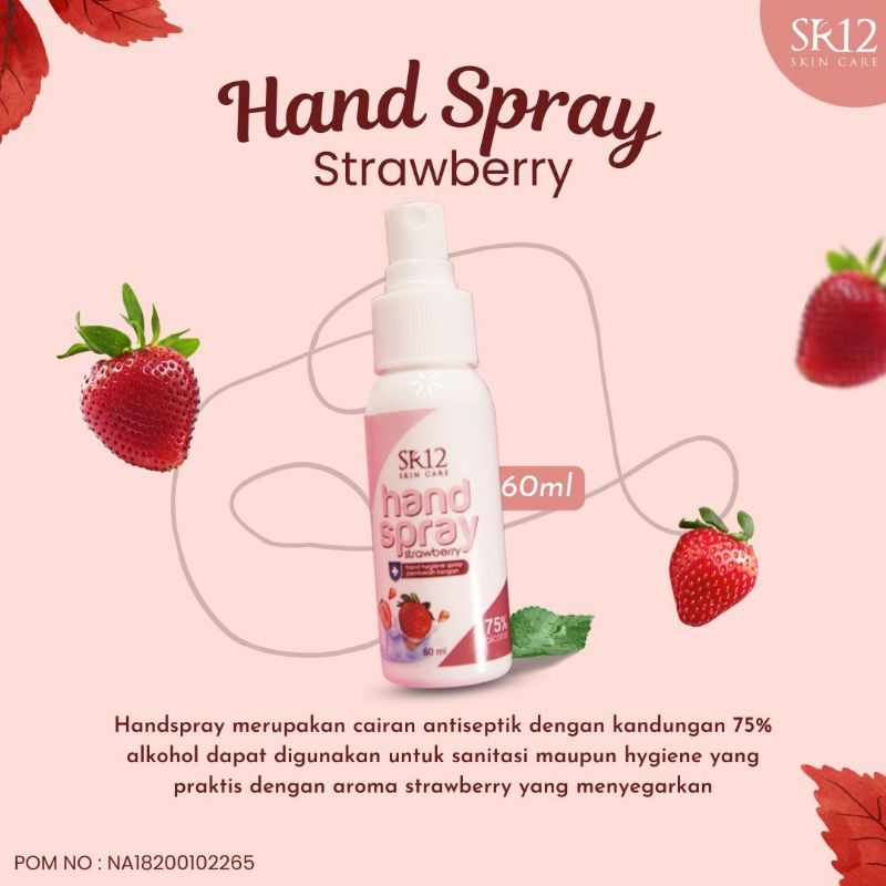 HAND SPRAY STRAWBERRY SR12 / HAND SANITIZER SPRAY / ALKOHOL 75% ORIGINAL