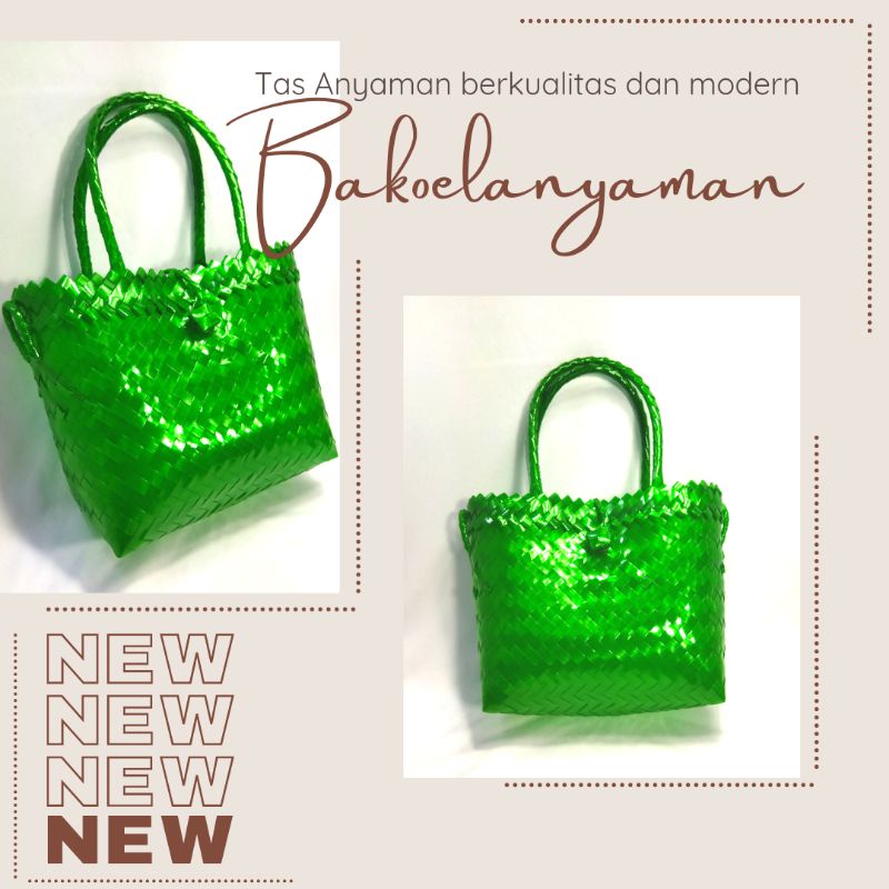 Tas Anyaman Bahan Kaca/Tas Belanja/Tas Parsel/Tas Berkat/Tas Kaca