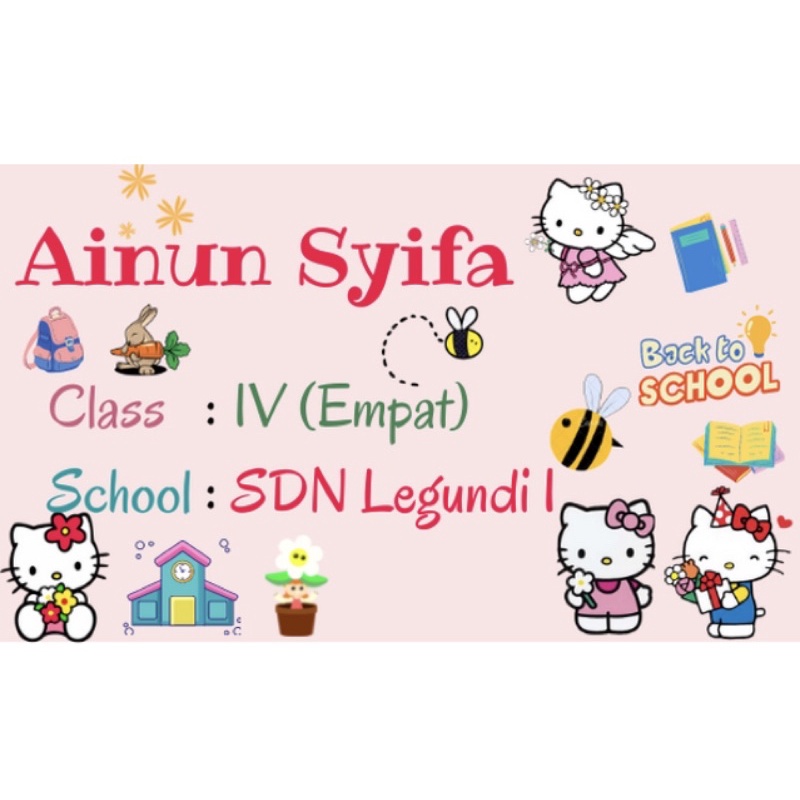 

sticker nama custom hello kitty