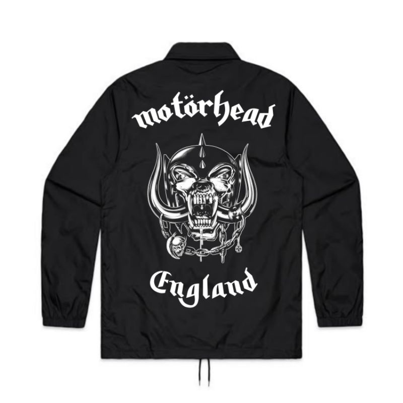 COACH JAKET BAND MOTORHEAD | WINDBREAKERS DISTRO PRIA HITAM | JAKET MOTORHEAD | JAKET PARASUT
