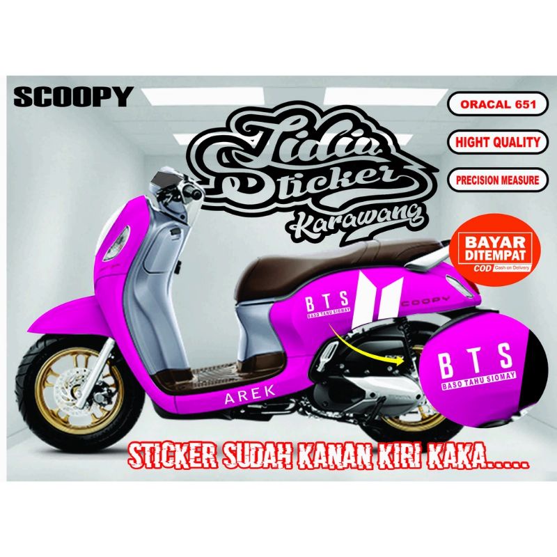 Stiker Striping Scoopy BTS BASO TAHU SOMAY/Cutting Stiker