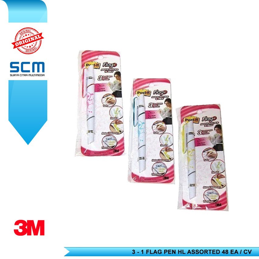 

3M 3-1 FLAG PEN HL ASSORTED 48 EA/CV