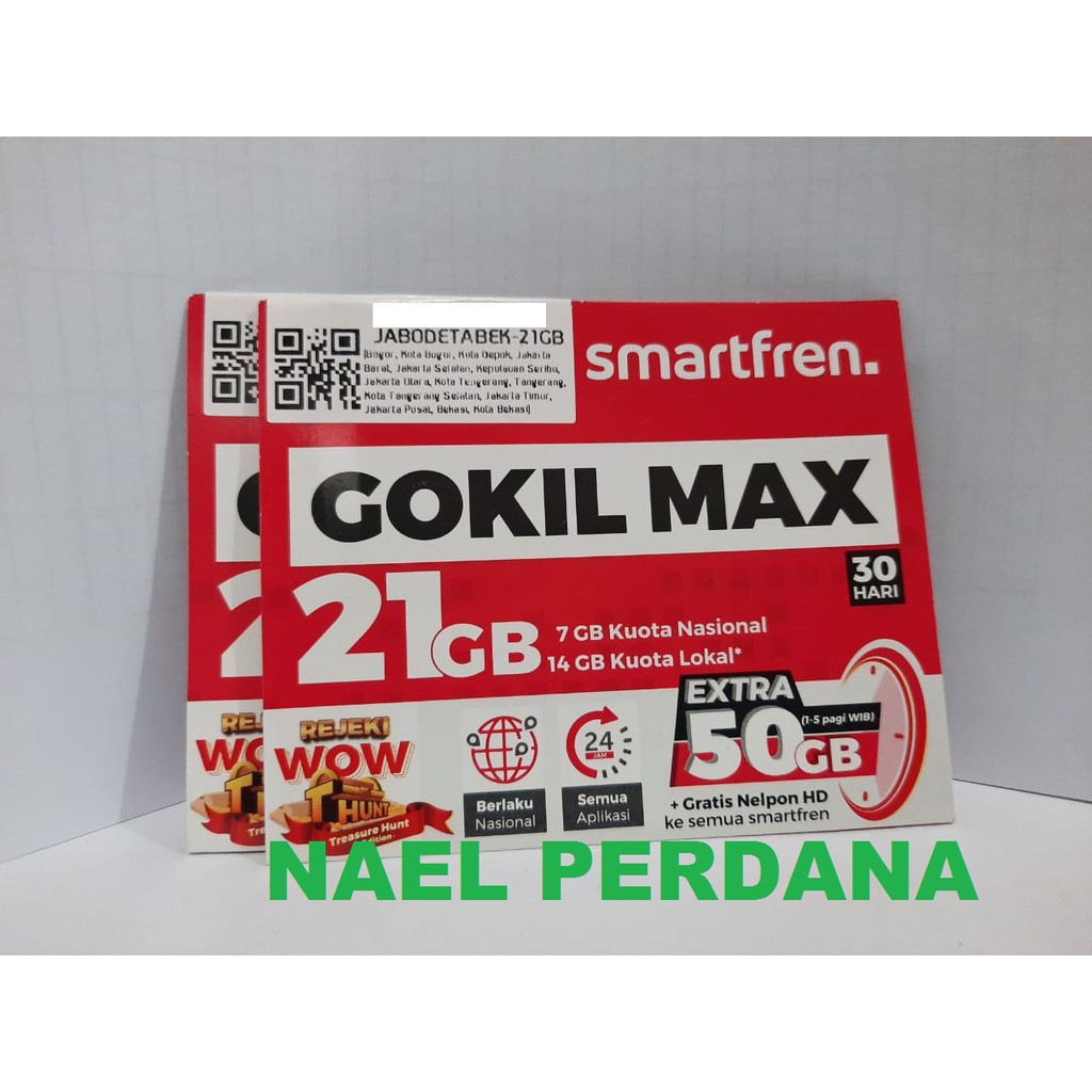Perdana Smartfren Gokil MAX 21GB Total 71GB