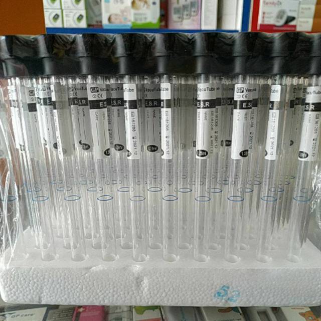 Tabung E.S.R 1,28ml / tabung esr / gp tabung esr / vacum tube tutup hitam / tabung darah / edta