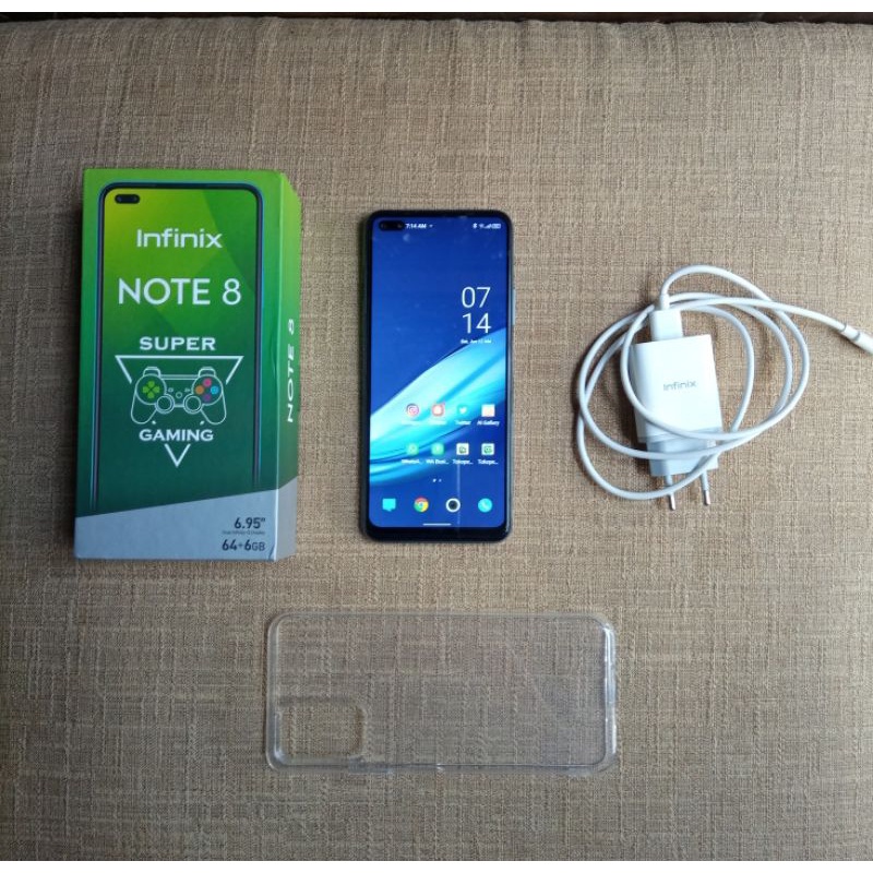 Handphone Infinix Note 8 (64+6Gb)Grey Full Set Second Istimewa(sold)