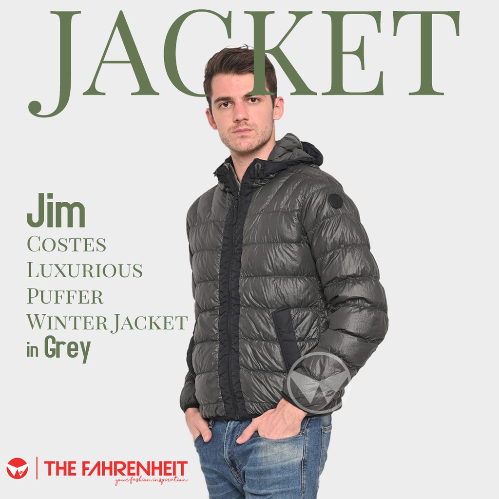 The-Fahrenheit Jim Luxurious Puffer Winter Jacket - Grey