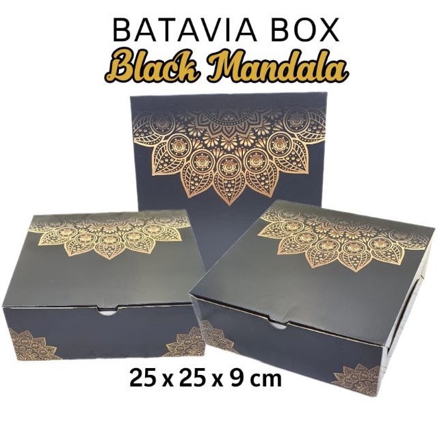 

Box hampers serbaguna 25x25x9 Black Mandala