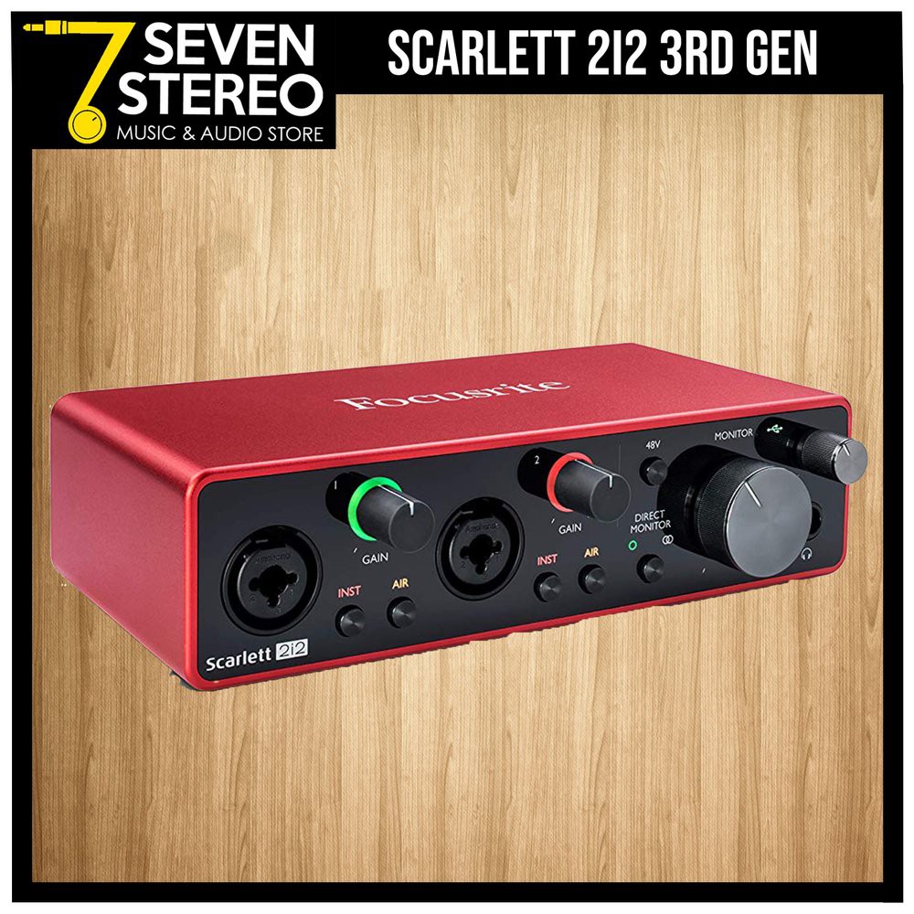 Focusrite Scarlett 2i2 3rd Gen USB Audio Interface Soundcard Recording