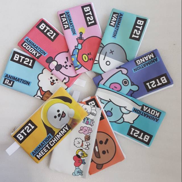 

BT21 PENCIL CASE TAS KOSMETIK TEMPAT PENSIL PULPEN POUCH KPOP BANGTAN BOYS chimmy tata koya cooky
