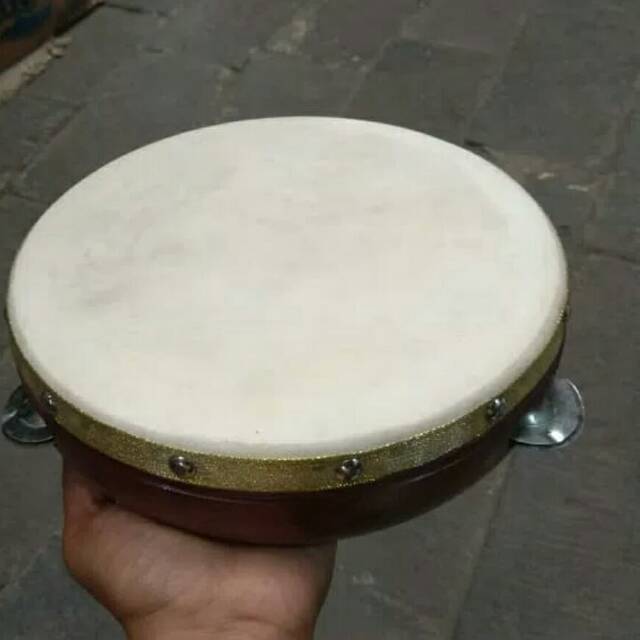 REBANA ECREK DIAMETER 20 CM BAHAN KULIT KAMBING ALAT QOSIDAHAN