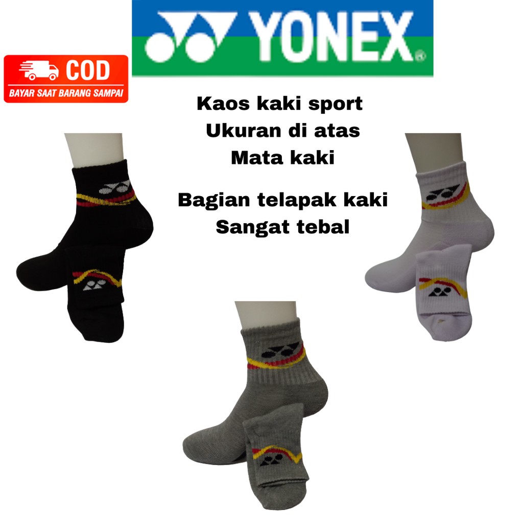 Kaos Kaki Kaoskaki Yonex Pendek Semata Kaki Sport Olahraga Voli Volly Badminton Bulutangkis Futsal R