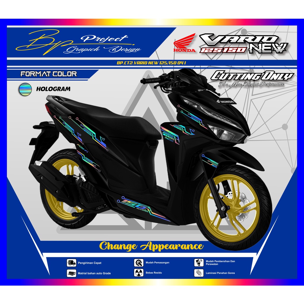Cutting Sticker VARIO NEW - Aksesoris Motor Stiker Honda Vario 125 & 150 New Terbaru 2019 2020 2021 